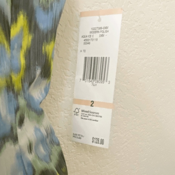 Nine West Dress Size 2 Sleeveless Fit & Flare Ikat Pockets New With Tags - Picture 4 of 7